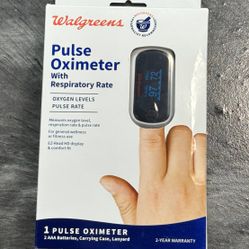 Walgreens Pulse Oximeter Portable Fingertip Pulse Rate Comfort Tip Carrying Case