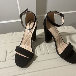 Black Sandal Block Heels Size 8