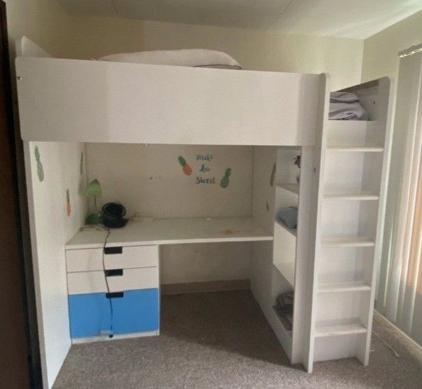 Lofted Bed With Desk And Closet Ikea