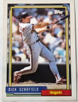 1992 Topps Dick Schofield Angels Baseball Card # 230 Unc
