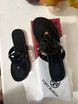 Tory Burch Black Miller Sandals – New w/ Box & Dust Bag