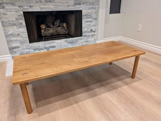 Mid-Century Solid Wood Convertible Coffee Table / Shelf