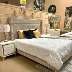 New New New!!! 4 pc Upholstered E-King Bedroom Set!!!