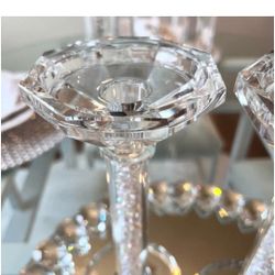Bebe Crystal Candle Holders Filled With Iridescent Diamonds