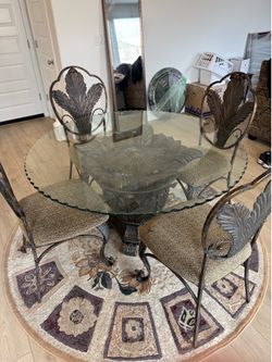 Luxury round, glass, kitchen, dining table