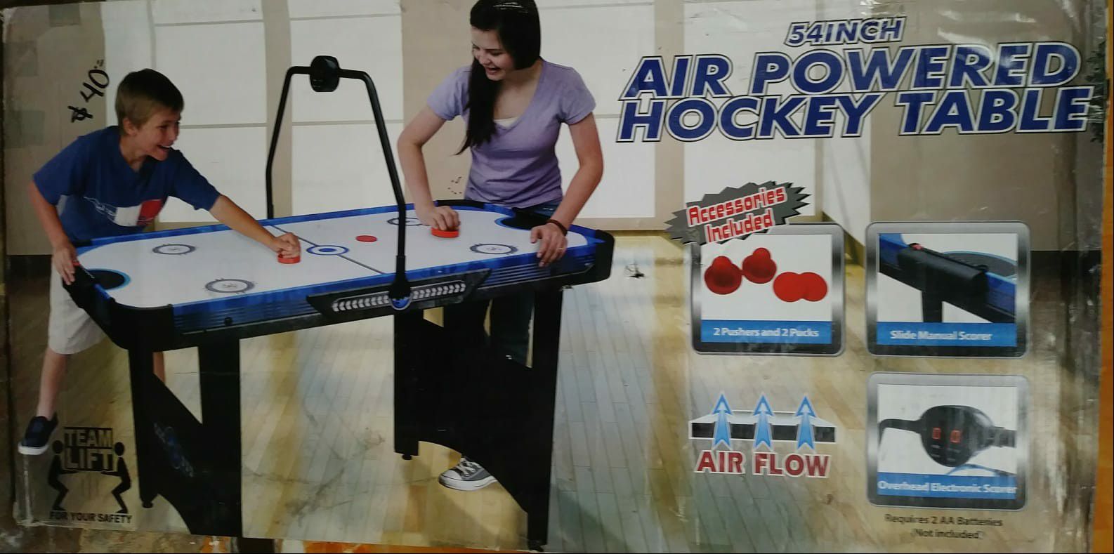 54" air powered hockey table