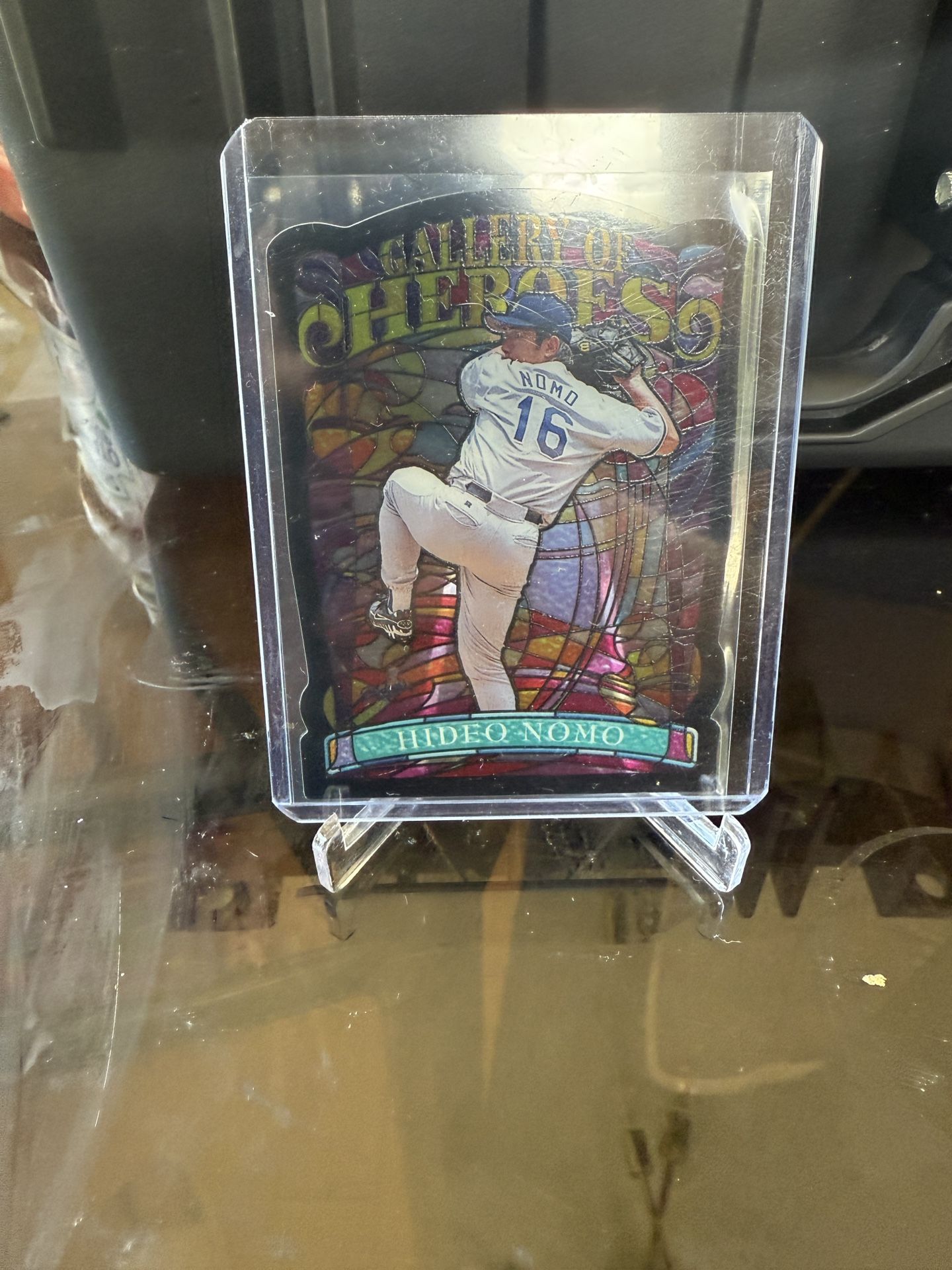 1998 TOPPS GALLERY OF HEROES STAINED GLASS INSERT #14 HIDEO NOMO DODGERS SP