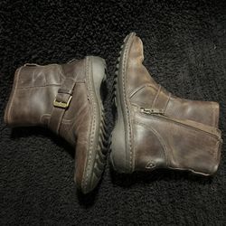 Ugg Bryce Distressed Brown Leather Zip Ankle Boots 1009177 Women's Sz 7