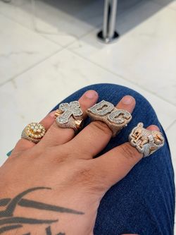 14 karat gold natural diamonds iced out