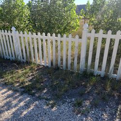 45 Panels Of White Picket Vinyl Fence With Posts