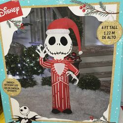 Brand new Disney 4 ft Jack Skellington Red-White Suit Holiday Inflatable Indoor Outdoor