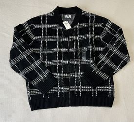 Men’s XL Relaxed-Fit Plaid Zipper Sweater