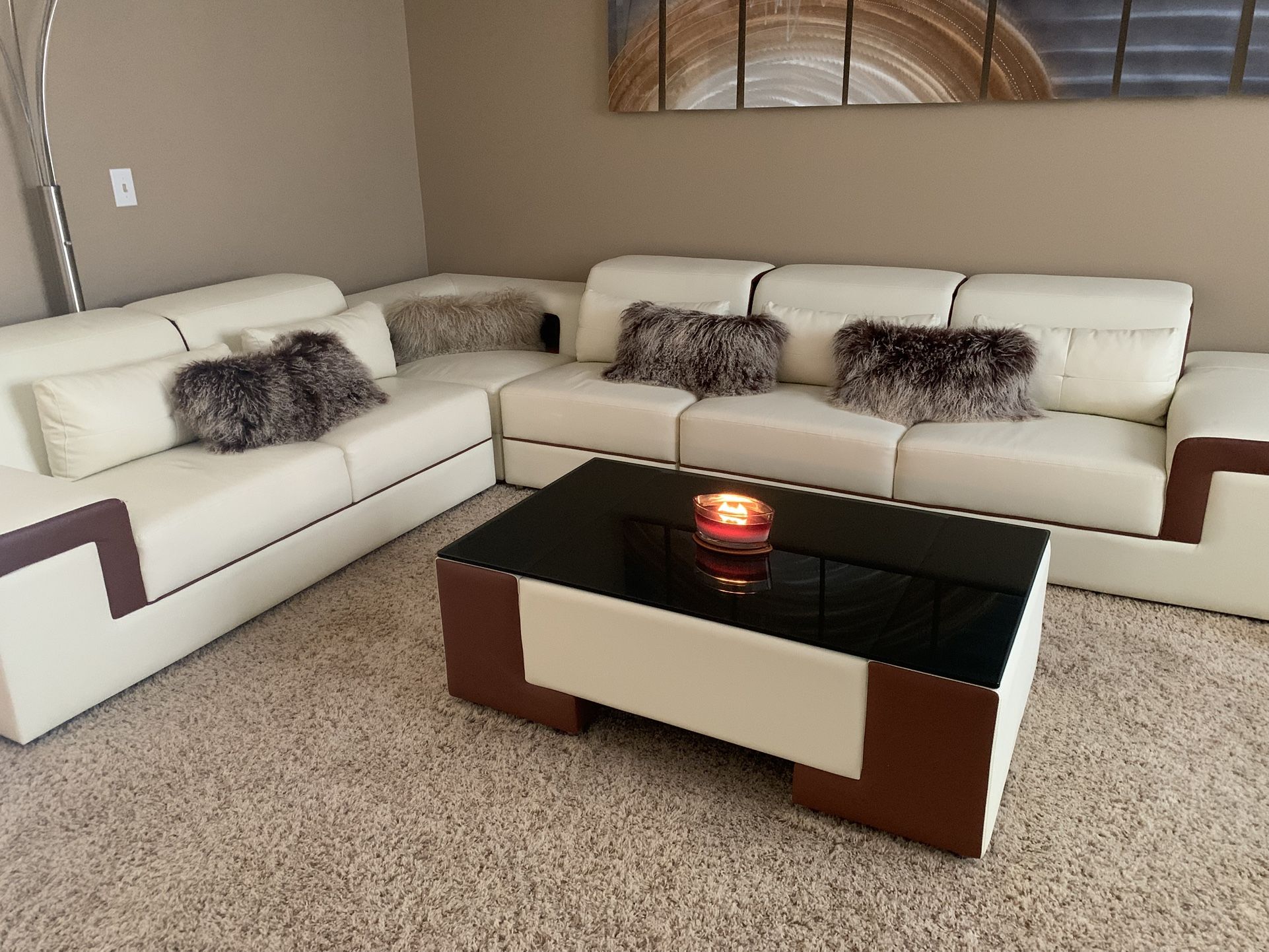 Sectional and coffee table for sale