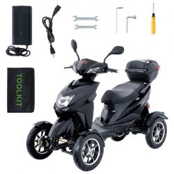 Heavy Duty 4-Wheel Mobility Scooters for Seniors & Adults 450lbs Capacity - 40 Miles 3-Speed Long Range, 500W All Terrain Electric Recreational Scoote