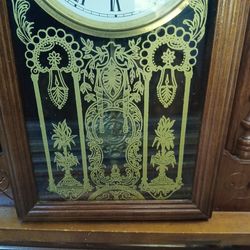Edwardian style mahogany chiming Mantel Clock.