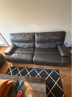Leather love seat