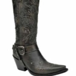 Corral Boots Black Whipstitch Studs Size 9.5 Style G1117