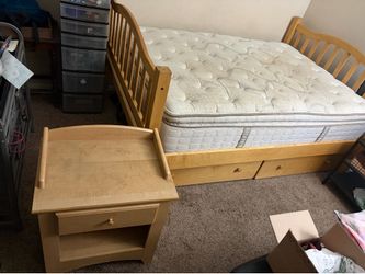 Full size bed and nightstand