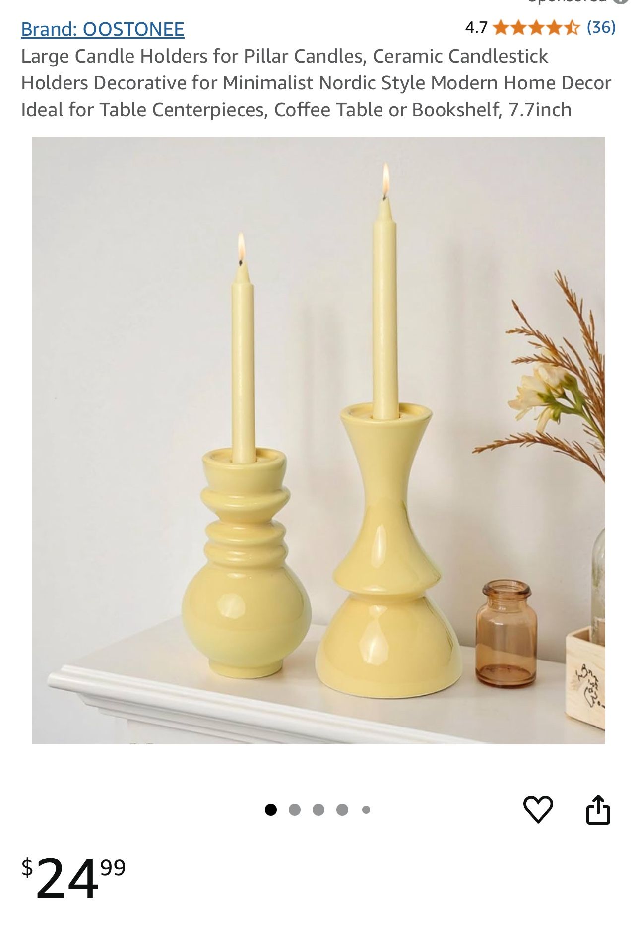 Large Candle Holder For Pillar Candles, Ceramic