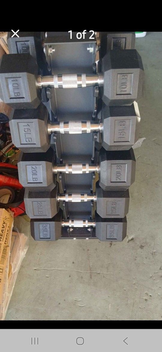 Weights Rubber & Rack 200 Lb