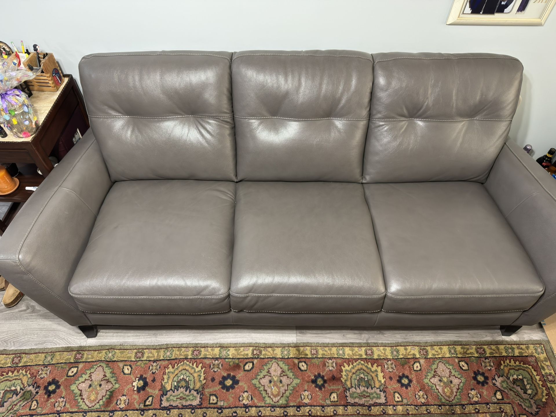 Grey Leather Couch