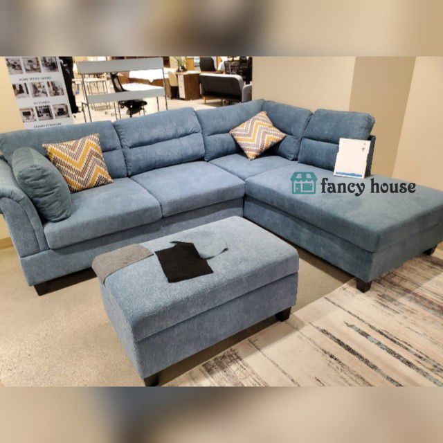 3 pc reversible sectional sofa with ottoman  // Presidents’ day sale going on