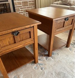 Mission style side tables (2)