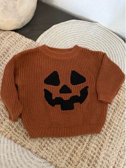 Infant Halloween pumpkin sweater 3-6 months ✨new