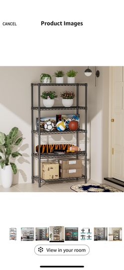 5 Shelf Adjustable Heavy Duty Storage Shelving Unit 350 lbs per Shelf Steel Organizer Wire Rack Storage f