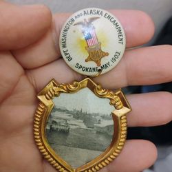 Antique Civil War Veterans Encampment Badge Spokane Wa 1903