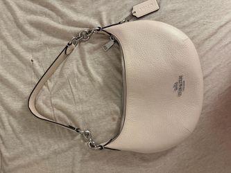 White silver coach purse