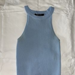 Baby Blue Ripped Crop Top