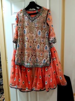 Designer Gharara Orange