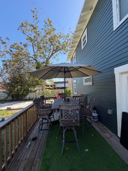 Outdoor Patio Bar Table Set with Umbrella