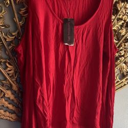 Ladies New Red Top-size Large