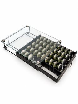 Coffee pods drawer, glass nespresso vertuo pods holder.
