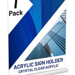 Acrylic Sign Holder 8.5 x 11 Inch Vertical T Shape Display Stand
