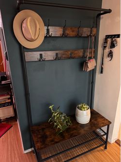 Coat hanger shoe rack bench