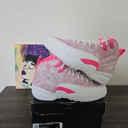 Size 4y - Youth Pink Jordan 12's - $160