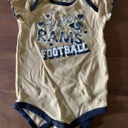 Baby Girl’s RAMS Football Onesie 18M- New!
