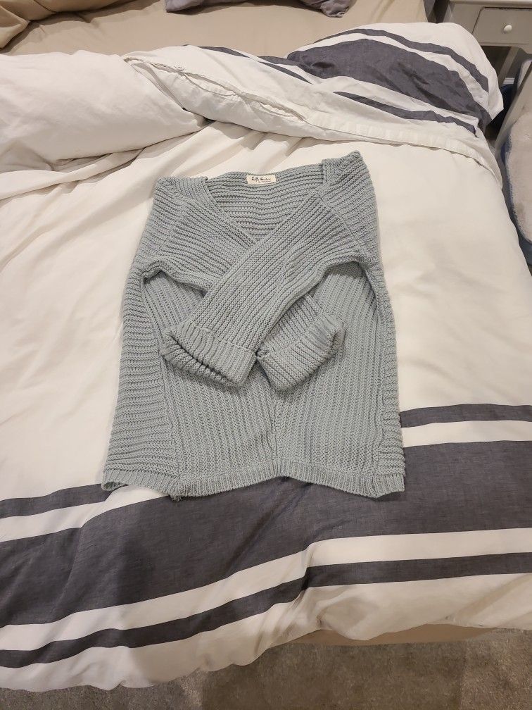 Gray Off The Shoulder Sweater