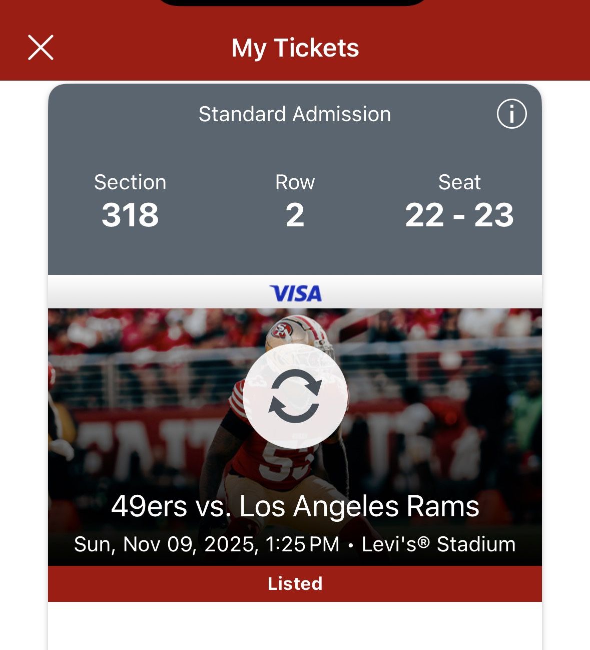 49ers Rams Tickets (at Levi Stadium)