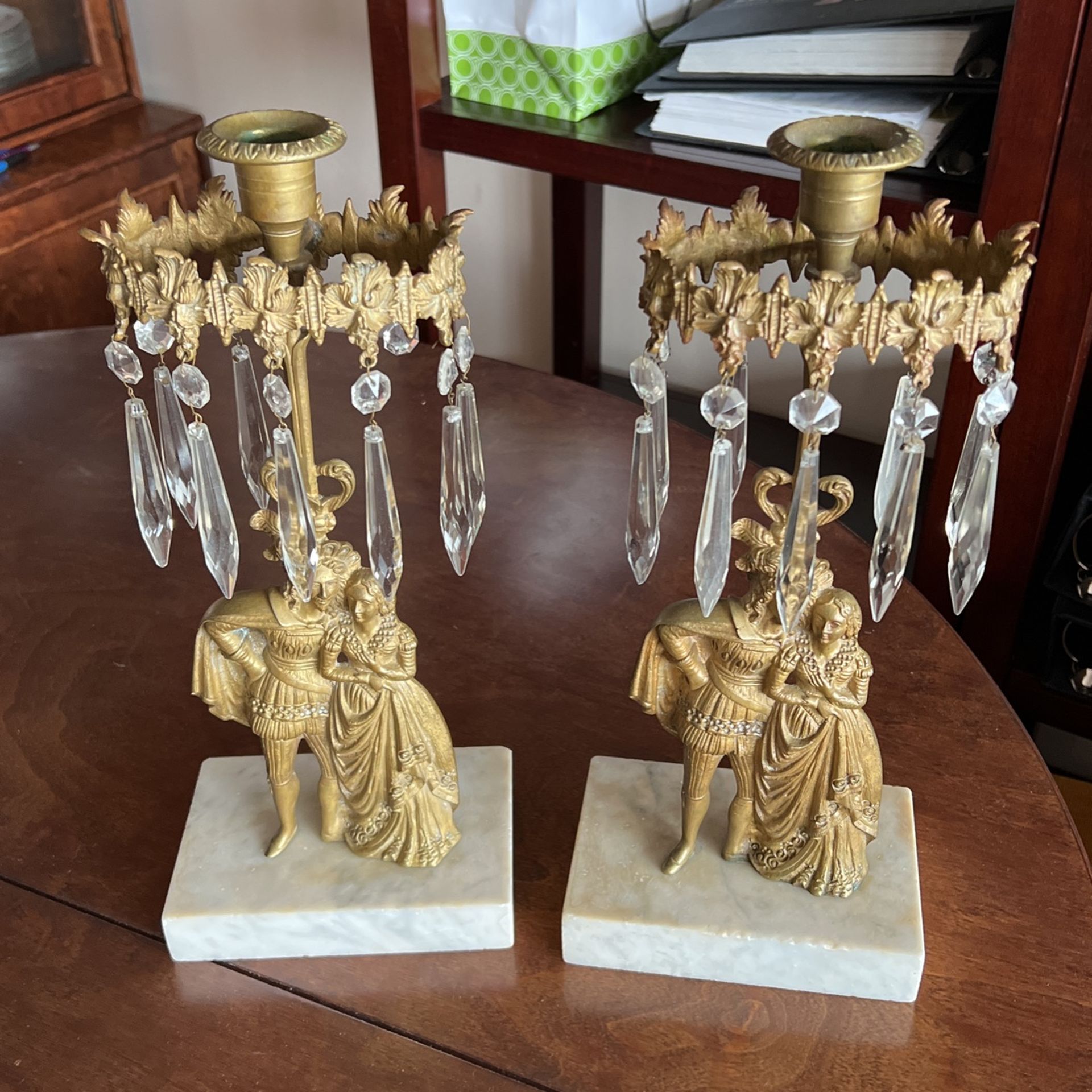 Two High Quality Vintage Bronze Candelabra 