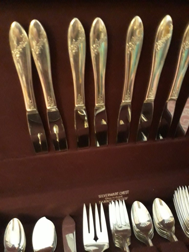 Silverplate Flatware "Queen Bess" 1946, 54 Pcs, Serv for 8