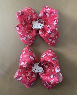 Dodgers Pink Kitty Jojo Bow Handmade 