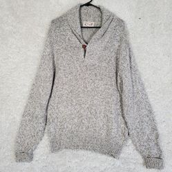 Cedar Bend Men Wool Shawl Collar Sweater Size Large Knit Pullover Teacher Dad

