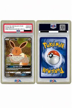 Eevee GX SM(contact info removed) Sun & Moon Black Star Promo Full Art Holo PSA 10, 15 CERT