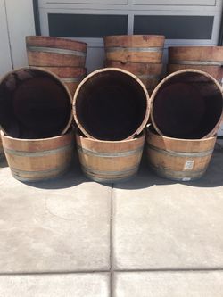 Wine barrel planters