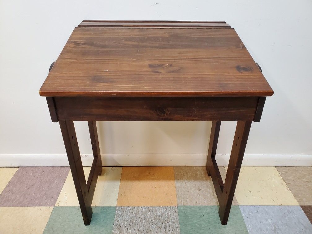 Vintage Pine Clerks Desk - Flip Top Writing Desk