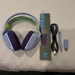 Logitech G733 LIGHTSPEED Wireless Gaming Headset with suspension headband, LIGHTSYNC RGB, Blue VO!CE mic technology and PRO-G audio drivers - Lilac 